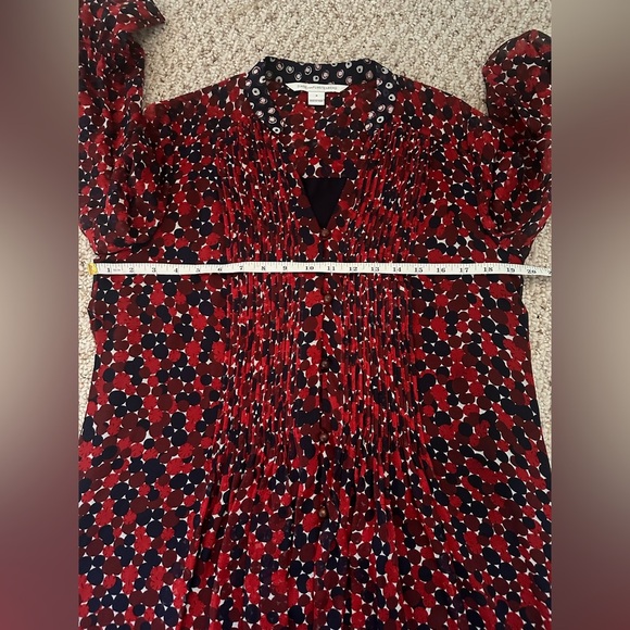 Diane Von Furstenberg Kourtni 100% Silk Chiffon Shift Dress Size 8 - Picture 12 of 15